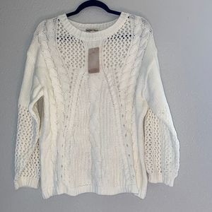 Charmed Hearts White Knit Sweater